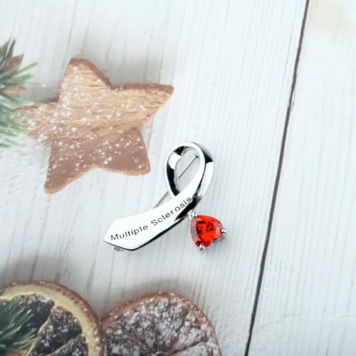 Broche sclérose en plaques avec ruban orange CENWA pour sensibilisation
