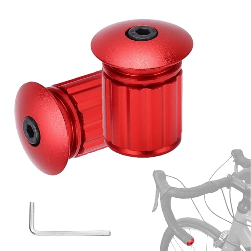 Końcówki prętów rowerowych, jedna para zatyczki do prętów rozprężnych ze stopu aluminium na kierownicę Regulowana nasadka blokująca do roweru(Red)