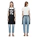 Xornis 100% Cotton Funny Apron for Women Men with 2 Pockets Kitchen Cooking Adjustable Chef Apron Gifts for Wife Husband Mother's Day