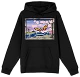 CUSTOM DESIGN: This unisex adult black hoodie boasts a stunning custom design featuring the legendary Mothra set against a backdrop of serene cherry blossoms and a tranquil river. COMFORTABLE HOOD: Stay cozy and snug while celebrating your love for M...