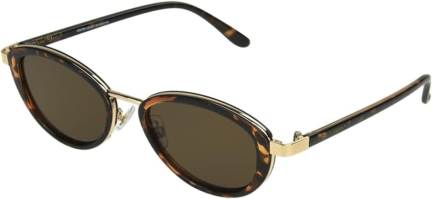 Foster Grant Womens 1920’s Sunglasses, Brown, 51mm US