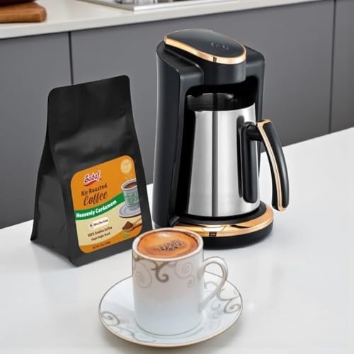 Sadaf One-Touch Mediterranean Coffee Maker – Electric Turkish, Greek, and Armenian Coffee Machine - Stainless Steel Coffee Maker - Foam Control & Overflow Sensor - Middle Eastern Cuisine - 250ml, Gold - Thumbnail 3