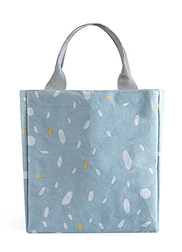 Yansanido Lunch Bag for Women Reusable Thermal Foldable Lunch Tote Bag Lunch Organizer Lunch Holder Insulated Lunch Cooler Bag for Office, School, Picnic, Camping, Travel (Style 3-Blue)