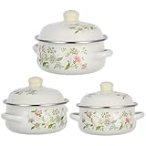 Cocotte en émail : les doubles poignées pratiques offrent une prise sûre, ce qui la rend facile à transporter et à manœuvrer pendant la cuisson, cocotte décorative en émail