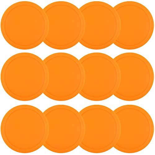 ONE250 3 1/4 inch Air Hockey Pucks, One Dozen Goal Full Size Packs Replacement Accessories for Game Tables (12 Pcs) (Orange)