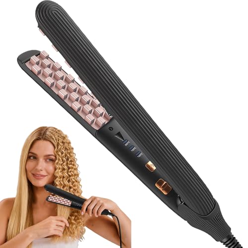 Hair Crimpers for Women, Hair Volumizing Crimping Iron with 3 Gear, Professional Crimping Iron for Women and Girls, Ceramic Plate, 20 Million Negative Ion, Rapid Heating for Fluffy Corn