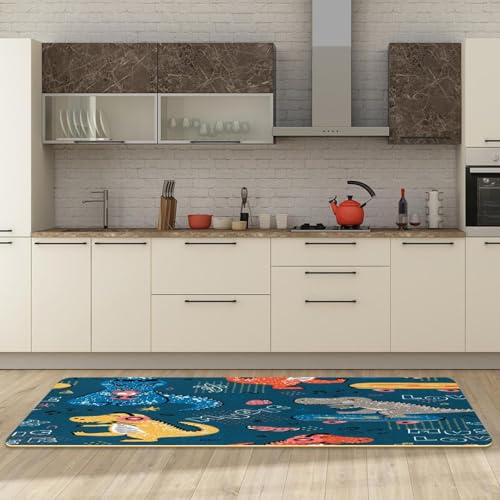 Tapete de cocina antideslizante de dinosaurio para evitar resbalones 6