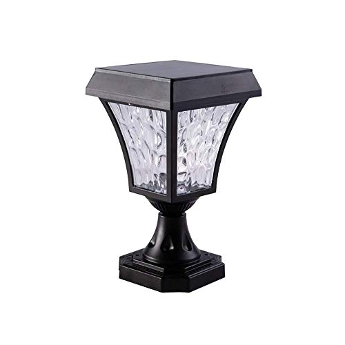 LJYY Retro Impermeable IP55 Poste de energía Solar Bolardo Luz Vintage Acero Inoxidable Metal Lámpara de Columna LED Solar al Aire Libre Jardín Piscina Lámpara de césped de Piso con Interruptor t