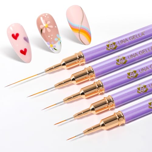 UNA GELLA Nail Art Pens Metallic, Liner Brushes Set For Nail Art ...