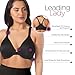Leading Lady Women's Plus-Size Front-Close Racerback T-Shirt Bra, Black, 42DD