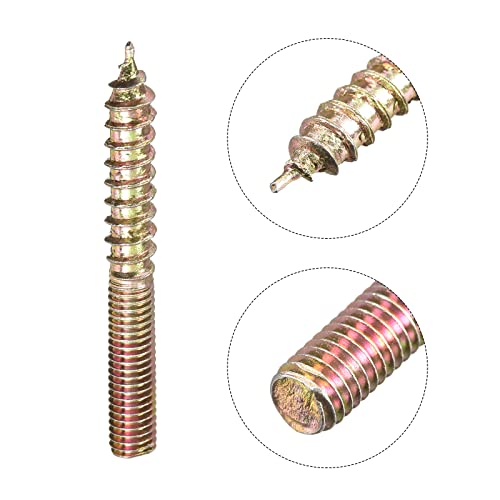 Image of uxcell M5x40mm Hanger Bolts, 48pcs Double Ended Thread Dowel Screws for Wood Furniture Connecting