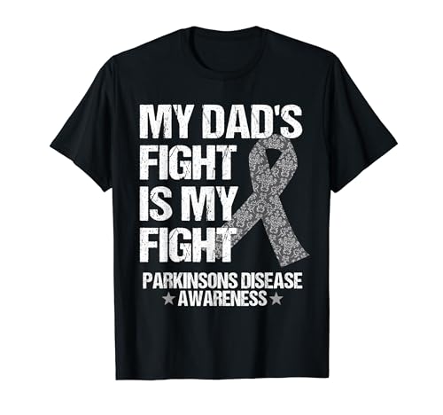 Parkinsons Disease Awareness Month Dad Silver Ribbon Gift T-Shirt