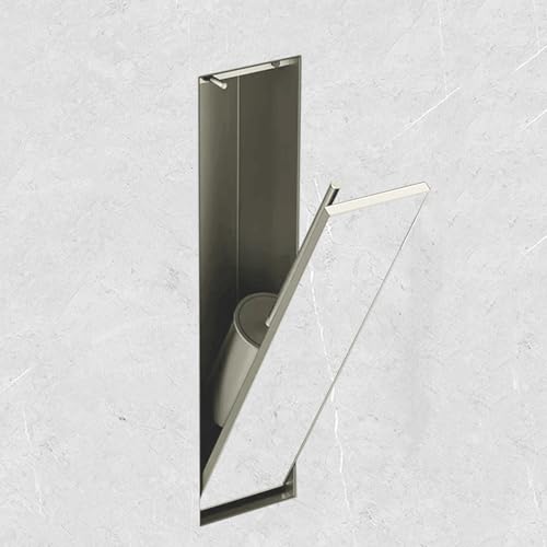 Soporte empotrado para escobilla de inodoro – Escobilla de inodoro de pie de acero inoxidable 304, diseño que ahorra espacio, cierre elástico, ideal para renovación de baños y hoteles, almacenamiento