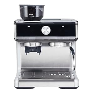 Espresso Machine with Built-In Grinder & Steam Wand, 20 Bar PID-Controlled Semi Automatic Espresso Machine for Latte Cappuccino, 2.8L Large Water Tank, Commercial-Grade Stainless Steel Construction