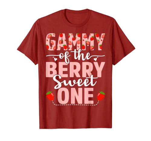 Gammy of The Berry Sweet One Birthday Strawberry Gammy T-Shirt, Men, Cranberry Red, Small