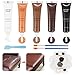 Leather Repair Kit for Furniture,5 Colors Dark Vinyl Leather Repair Kit for Car Interiors, Car Seat, Couch, Boots, Shoes, Vinyl Filler Restore Scratch, Tears, Burn Hole for Faux Leathers, Brown Black