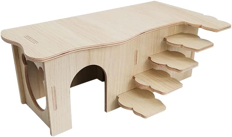 Hamster Cages Hamster Hut with Windows Small Animals Removable House Habitat Decor for Home Pets(L)