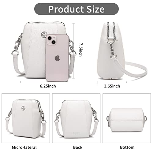 Leather Cell Phone Bag Wallet Purse Crossbody Bag for Women Shoulder Bags Adjustable Strap Double Zip Bags2
