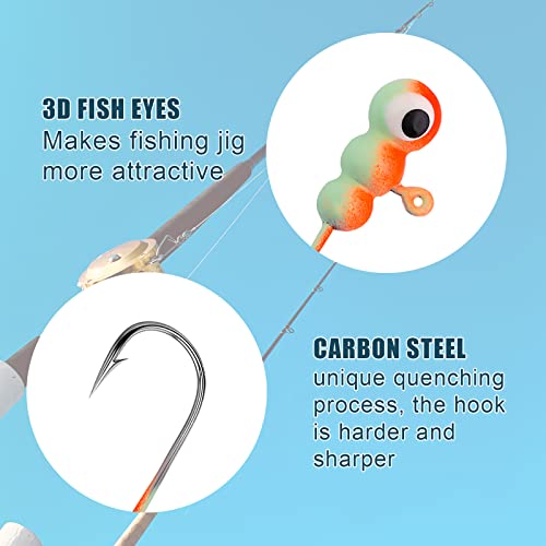 KINBOM 30 Stück Angelhaken, Kohlenstoffstahl Angelköder Jigs Lebensecht Crappie Panfish Zander Jighead Angelhaken… – Bild 4