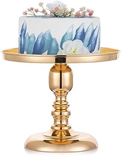 NUPTIO 30cm Round Metal Mirror Cake Stand, Dessert Pedestal Display Stand with Black Base, Dessert Cupcake Pastry Candy Display Plate for Wedding Event Birthday Party, Round Metal Pedestal Holder