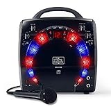 Singing Machine SML283BK - Reproductor de CDG portátil de Karaoke Plug-n-Play con CD extra extra negro