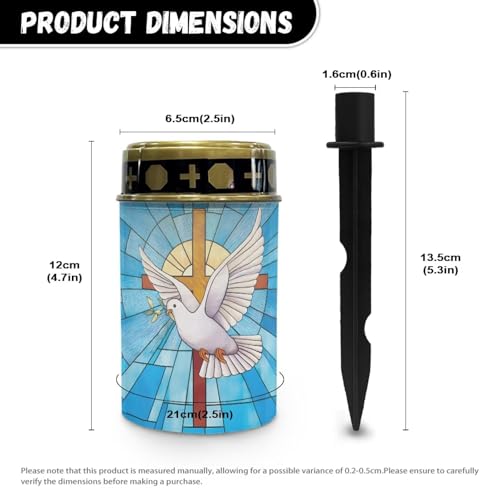 Image of Cemetery Solar Lights for Grave, Cross Sun Pigeon Abstract Pattern Outdoor Decor, Outdoor Garden Waterproof Path Lights for Night Outside