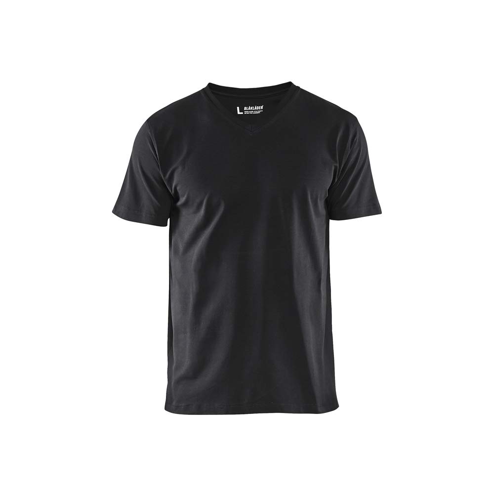 Camiseta de cuello de pico Blaklader 336010299900L negra talla L que evita rozaduras en la piel