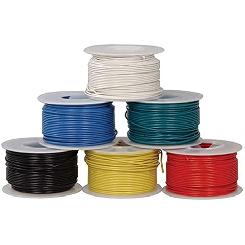 Jameco Valuepro JMS9313-01DB 22 AWG 6 Color Solid Tinned-Copper Hook-Up Wire 100 Feet Cover