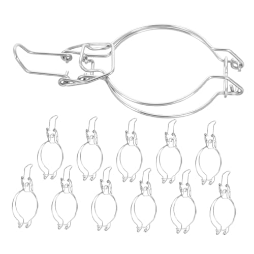DIYEAH 12 Piezas Abrazaderas de Alambre para Tarros Boca Ancha Cierre de Acero Inoxidable Resistente Hebillas Reutilizables para Almacenamiento y Conservación Cocina