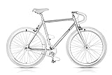 Bicicletta 28' scatto fisso MBM Metal Bicicletta Scatto Fisso da Telaio Alluminio, Alluminio Lucido, 56 cm