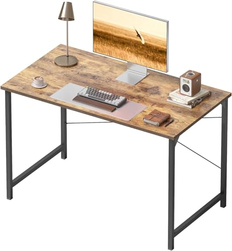 Image of Cubiker Computer Desk, 32 Inch Small Home Office Desk for Small Spaces, Modern Simple Style for Home, Rustic Brown