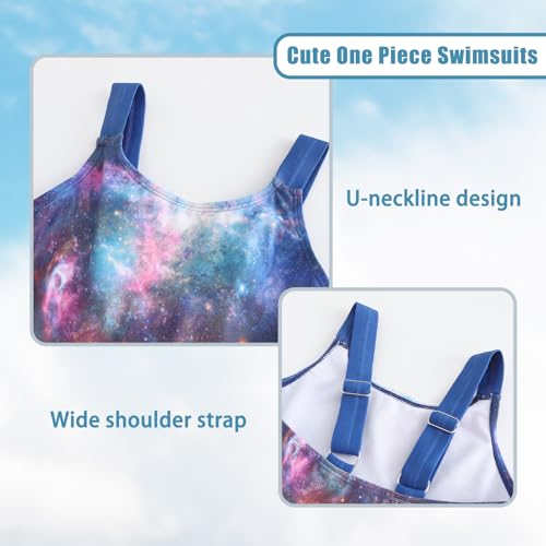 Image of Girls One Piece Swimsuits Tie Dye Bathing Suit for Girls Hawaiian Swimwear 3-16 Years