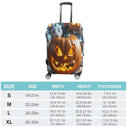 Pumpkin Lantern Travel Luggage Cover Washable Anti-scratch Suitcase Protector Dustproof Protective Cover Case for Wheeled Luggage Fits 19-32 Inch Luggage2