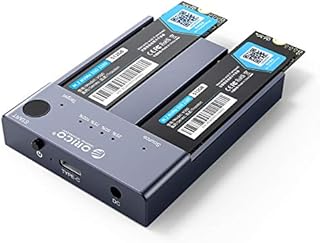 Dual-Bay M.2 NVME Cloner Docking Station, ORICO Tool-Free USB C to NVME SSD Enclosure for M Key PCIe 2242 2260 2280 22110 M.2 SSDs, Support Offline Clone Duplicator Function Up to 10Gbps 8TB-M2P2