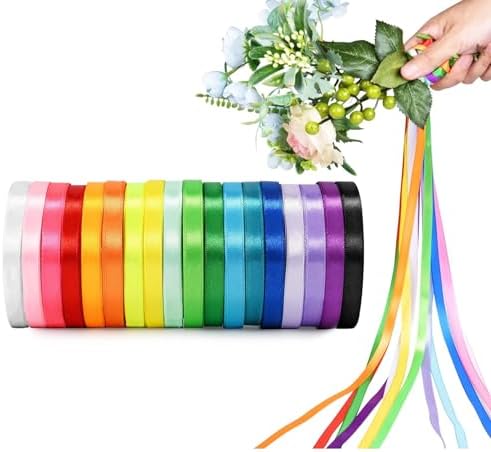 Weihnachts-Geschenkband – 4 Rollen à 22 M, Rot & Grün Mit Schneeflocken, 10 Mm Breit, Satinband Zum Basteln & Dekorieren