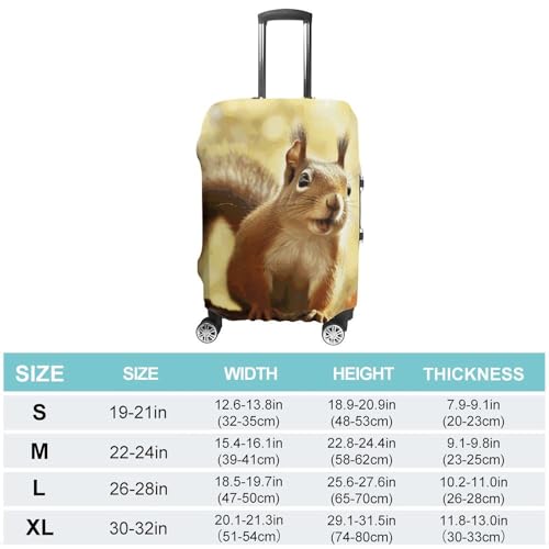 Anti-Scratch Luggage Cover Funny Squirrel Printed Luggage Case Protector Washable Suitcase Covers Elastic Suitcase Protector for Size M (22-24 inches) Luggage2