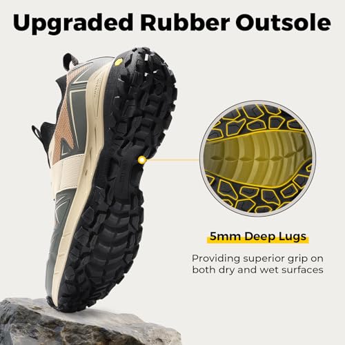 Image of FitVille Men's Extra Wide Slip On Shoes Comfortable Orthopedic Hiking Sneakers with Arch Support Slip Resistant Trekking Walking Shoes for Travel Camping
