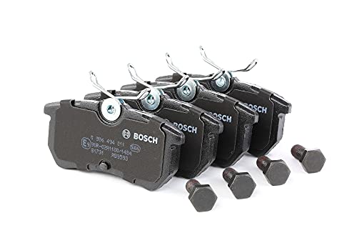 Bosch BP241 - Pastiglie Freni Auto, Trasero - Calidad Bosch - Reducción de Ruido y Polvo - Certificación ECE-R90 - Sin Cobre - 1 Juego de 4 Pastillas - Con Accesorios