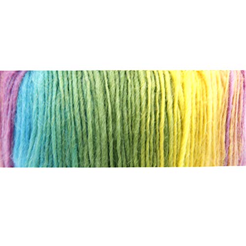 Image of NICEEC 3 Skeins 100% Wool Rainbow Yarn Soft Gradient, Self-Striping, Colorful Single Ply Yarn for Crochet & Knitting - 24#