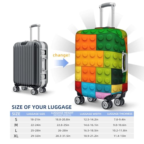 Travel Luggage Covers - Colorful Building Blocks Elasticity Suitcase Covers Protector for Luggage 18-32 Inch2