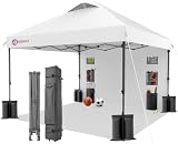 Bebara 10x10 Pop Up Canopy with Sidewall, One-Person Setup - Sturdy Frame, UV &...