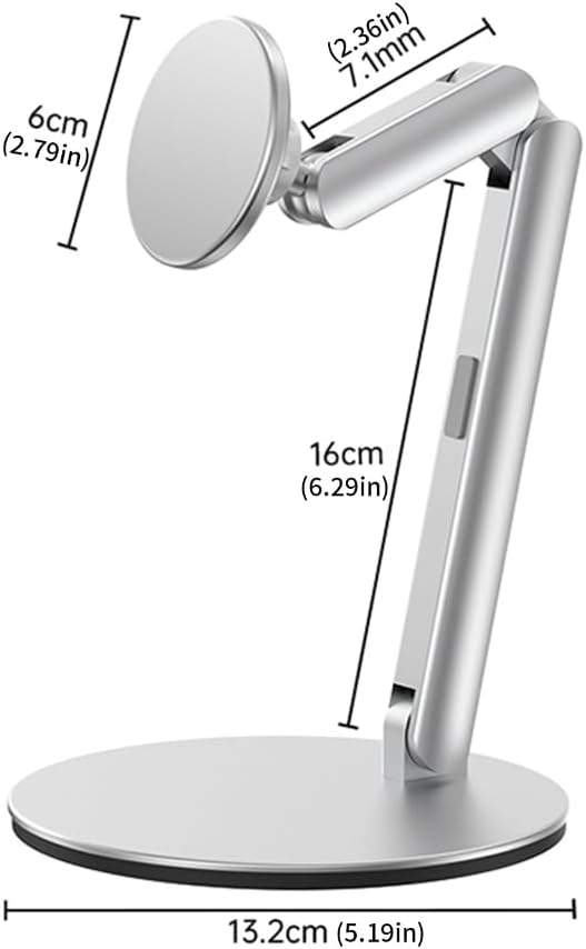 Multiple Angle Aluminum Phone Mount with Magnetic Attachment 360 Rotation Mobile Phones Bracket for 4 to 7 Inch Screens image 5