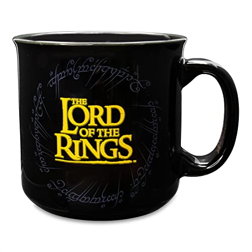 The Lord Of The Rings Gondor - Taza de café de cerámica negra para espresso, cacao, té, capacidad para 20 onzas