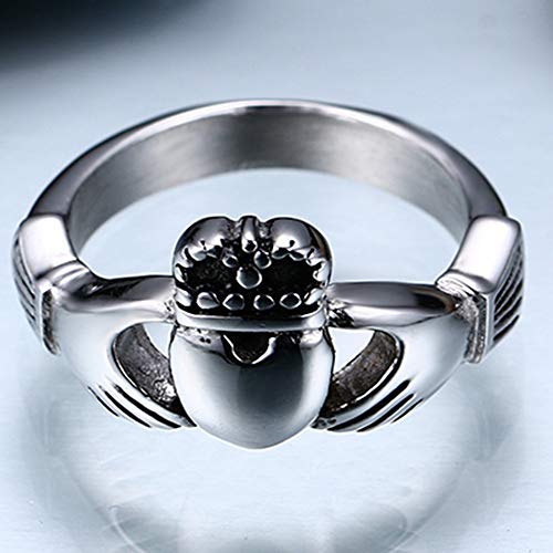 Jude Jewelers Retro Vintage Stainless Steel Claddagh Celtic Irish Heart Promise Anniversary Ring2