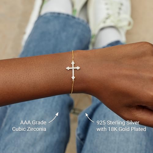 Image of STORYJEWELLERY Christian Gifts for Women, Cross Bracelet, Encouragement Religious Gifts for Women, Inspirational Faith Gift, Confirmation and Baptism Gift