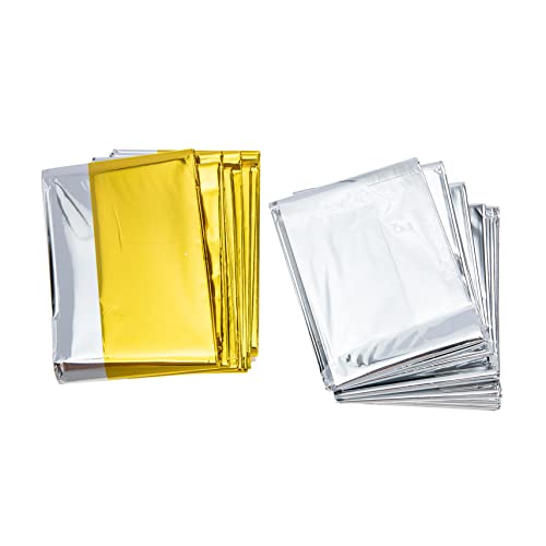 POPETPOP 6Pcs Portable Folding Insulation Blanket Emergency Survival Gear for Camping Hiking and Outdoor Activities Lightweight and Compact Cold Protection