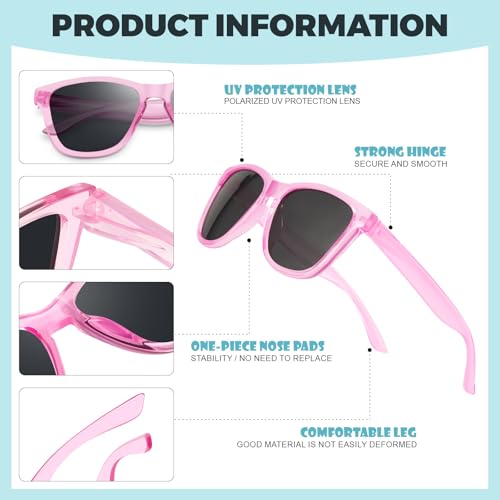 Image of Kids Polarized Sunglasses for Girls Boys UV400 Protection Classic Fashion sun Glasses Lightweight Material Age 3-10