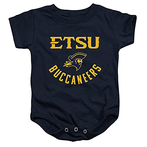 East Tennessee State University Official One Color Etsu Buccaneers Logo Unisex Infant Snap Suit for Baby,Navy, 12 Months