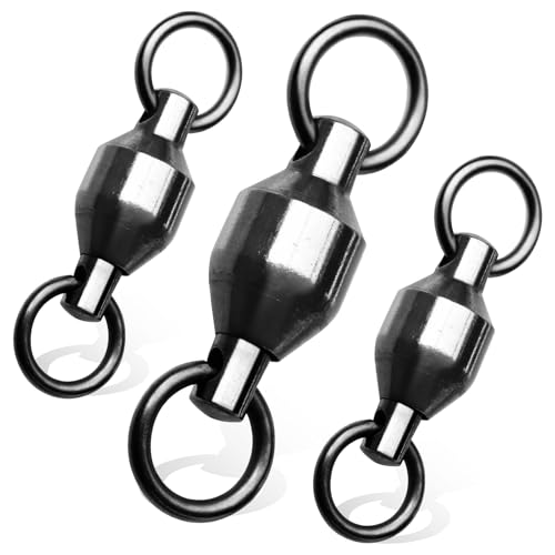 DunkTeam 20PCS High Strength Fishing Swivels?Ball Bearing Swivels Fishing Tackles? Stainless Steel Fishing Swivel Connectors for Freshwater Saltwater Fishing #1-45lb