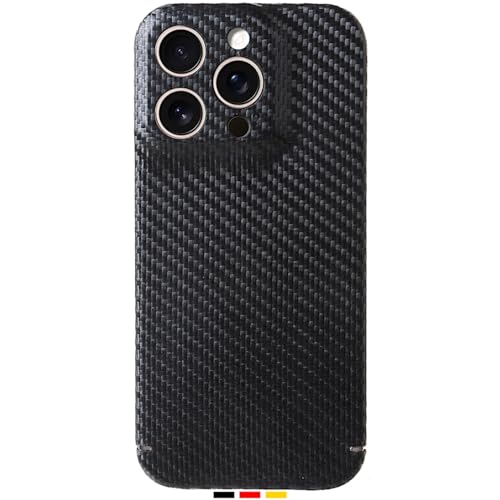 FILONO iPhone 15 Pro Carbon Hülle Ultra dünn | Made in Germany | mit Kamera-Schutz kompatibel mit MagSafe | Carbon Case